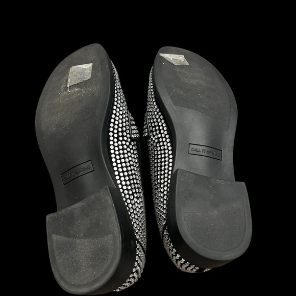 💎Call it Spring Black with Silver rhinestone Loafers us 9 - Picture 4 of 6